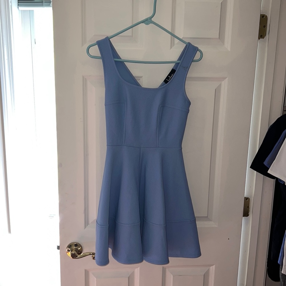 Lulu’s Periwinkle Mini Skater Dress